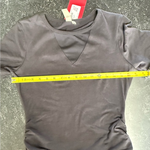 Allison Joy SMALL Black Tee Shirt Dress With Mesh Cut Out  Fitted And Stretchy - Picture 5 of 10